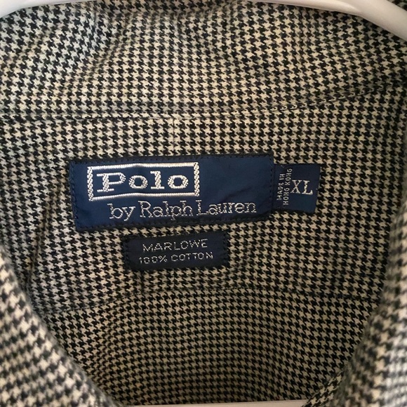 Black/white patterned polo by Ralph Lauren Men’s XL - Picture 3 of 3